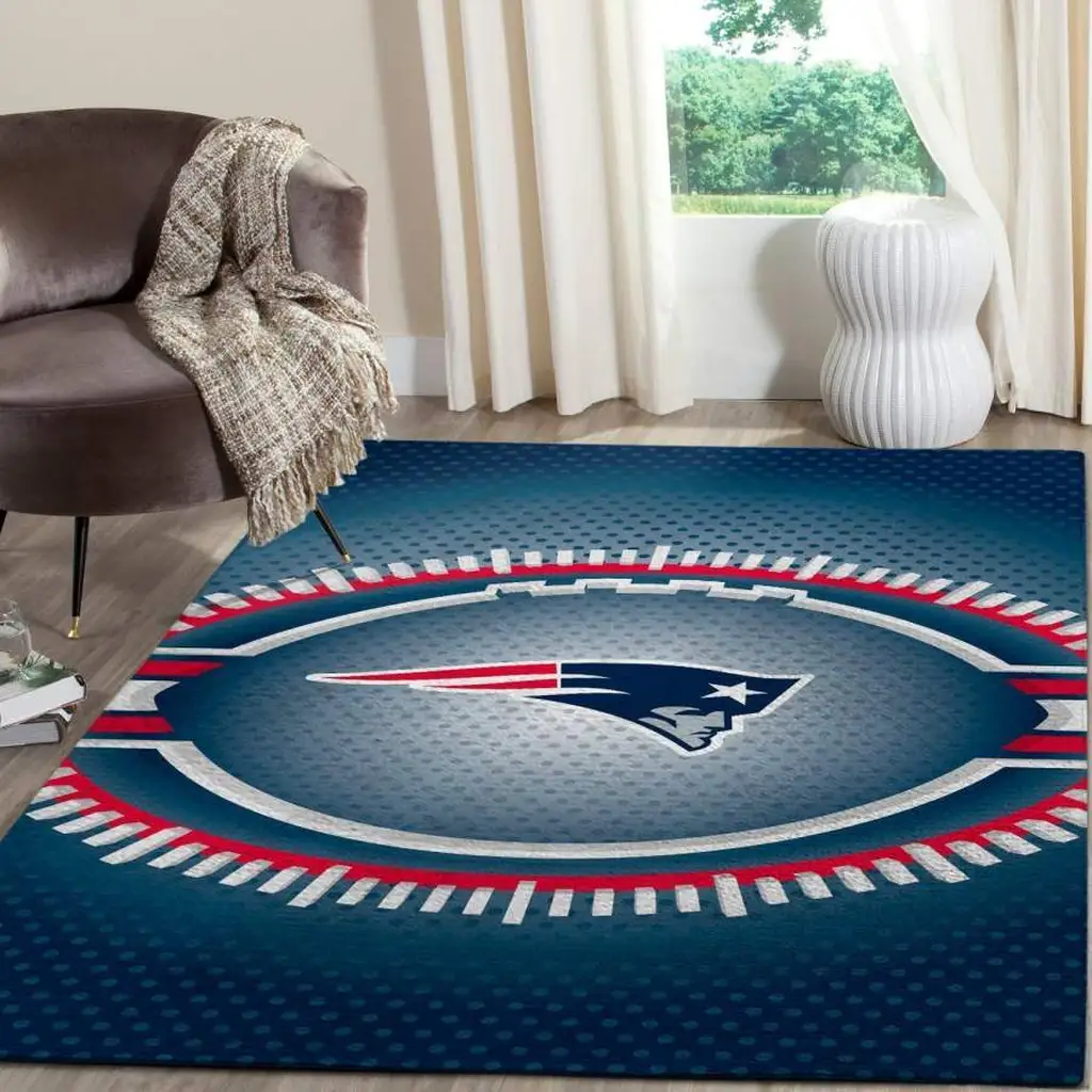 Abstract Line Art Rug Modern Home Decor Carpet Blue and Red