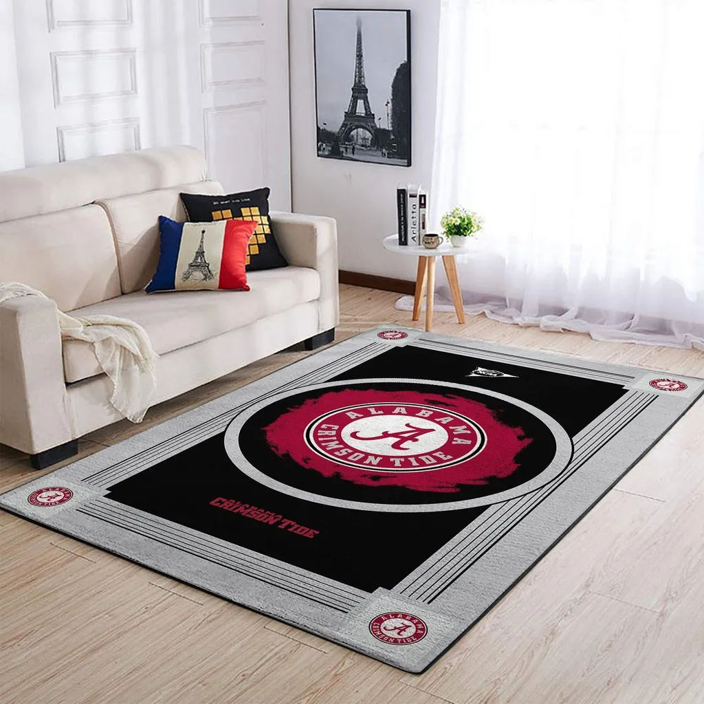 Alabama Crimson Tide Living Room Rug Blue and Red