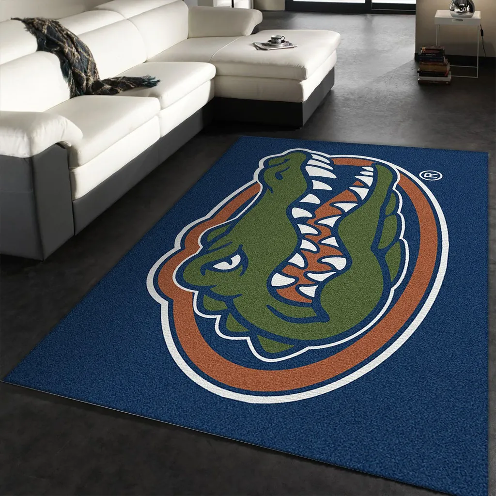 Alligator Pattern Large Area Rug for Living Room Blue and Green