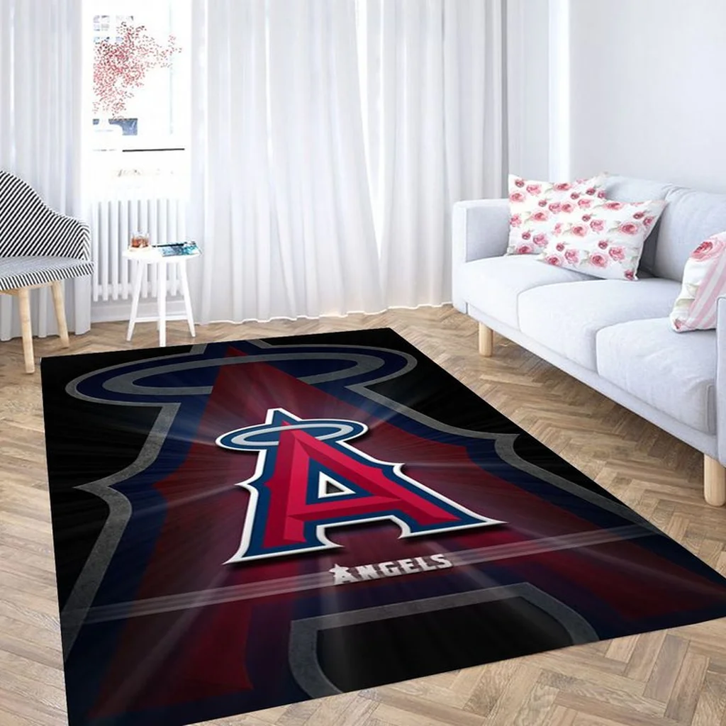 Angels Rug for Living Room Bedroom Home Decor Black and Red