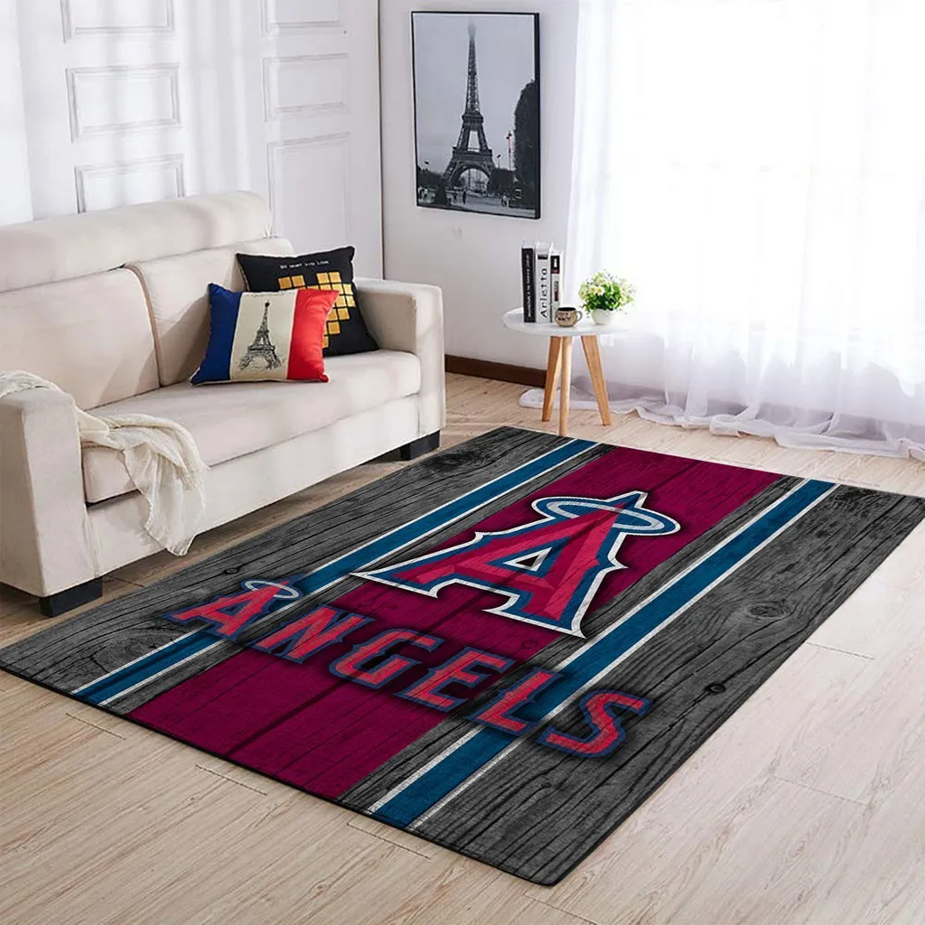 Angels Rug for Living Room Comfortable Home Decor Black and Red
