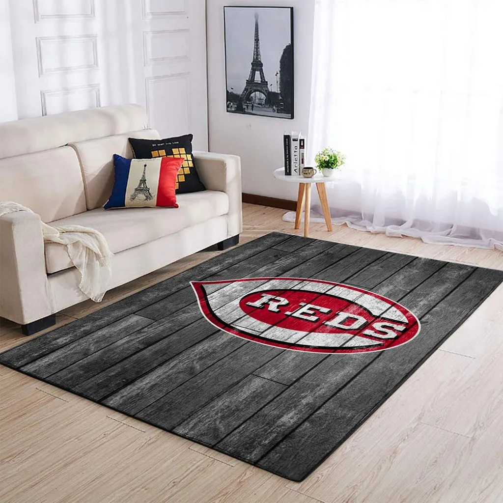 Area Rug for Living Room Decor with Modern Reds Logo Black and Red