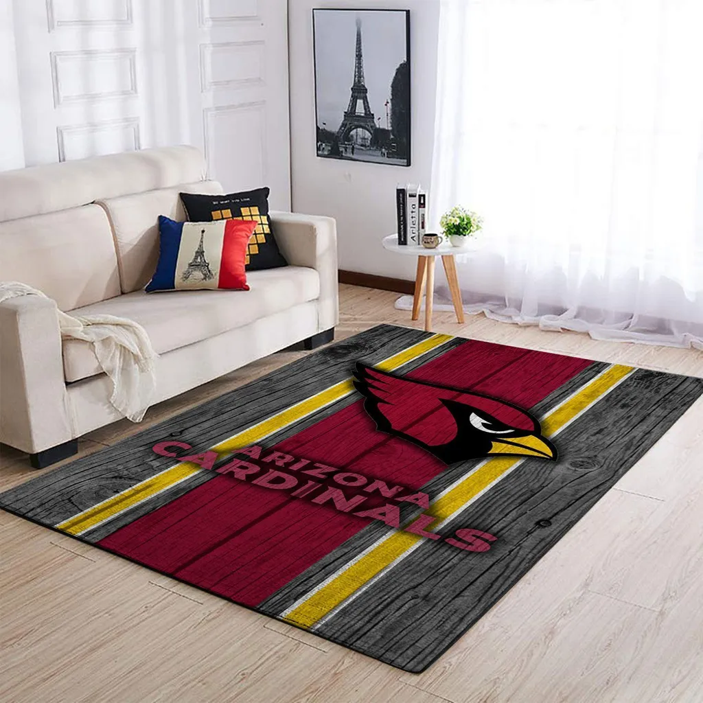 Arizona Cardinals Rug - Area Ideal for Living Room Decor Red and Gray