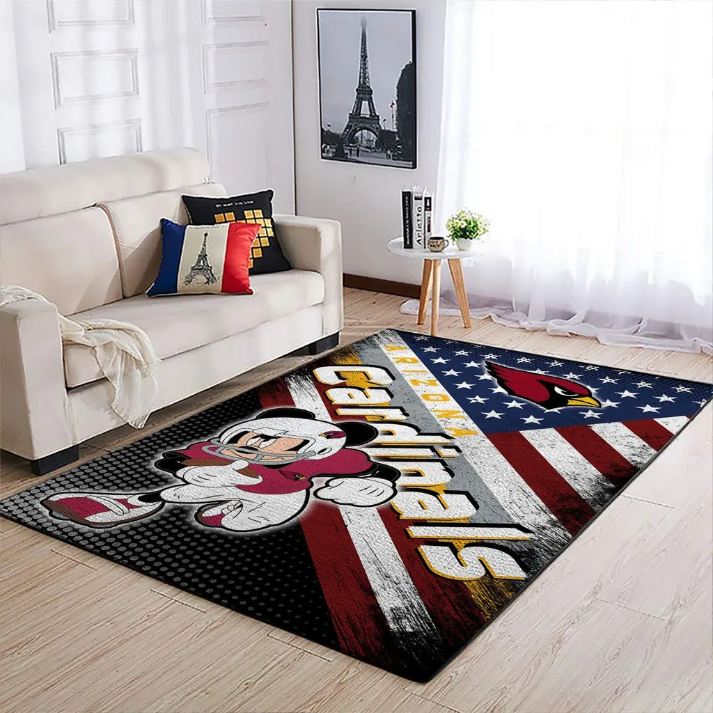 Arizona Cardinals Rug - Football for Living Room Black and Yellow