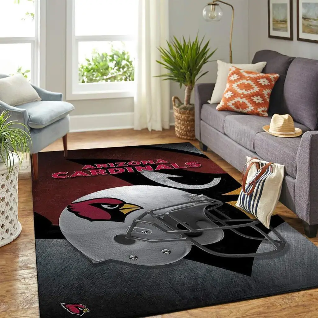 Arizona Cardinals Rug - Football Helmet Area for Fans Black and Gray