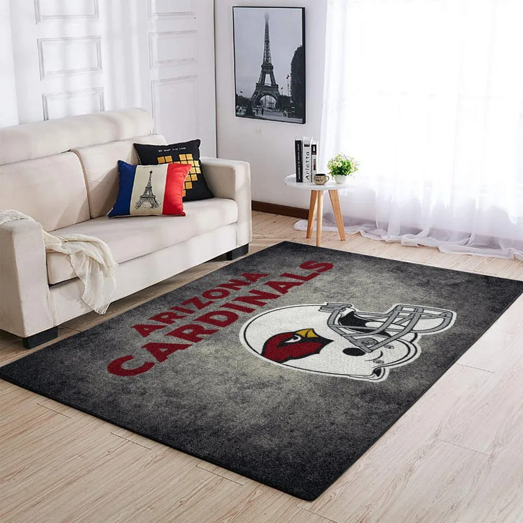 Arizona Cardinals Rug - Football Helmet Area for Living Room Black and Red
