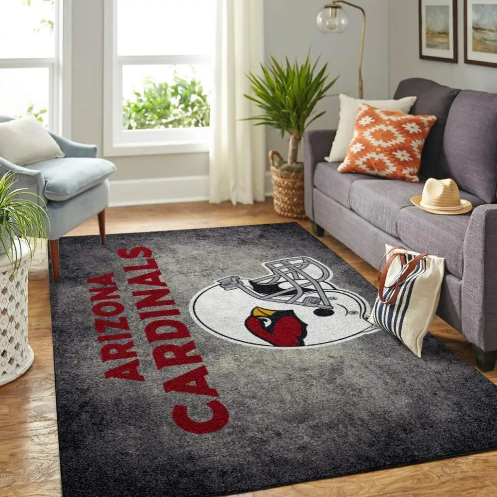Arizona Cardinals Rug - Football Helmet Area for Living Room Red and Gray