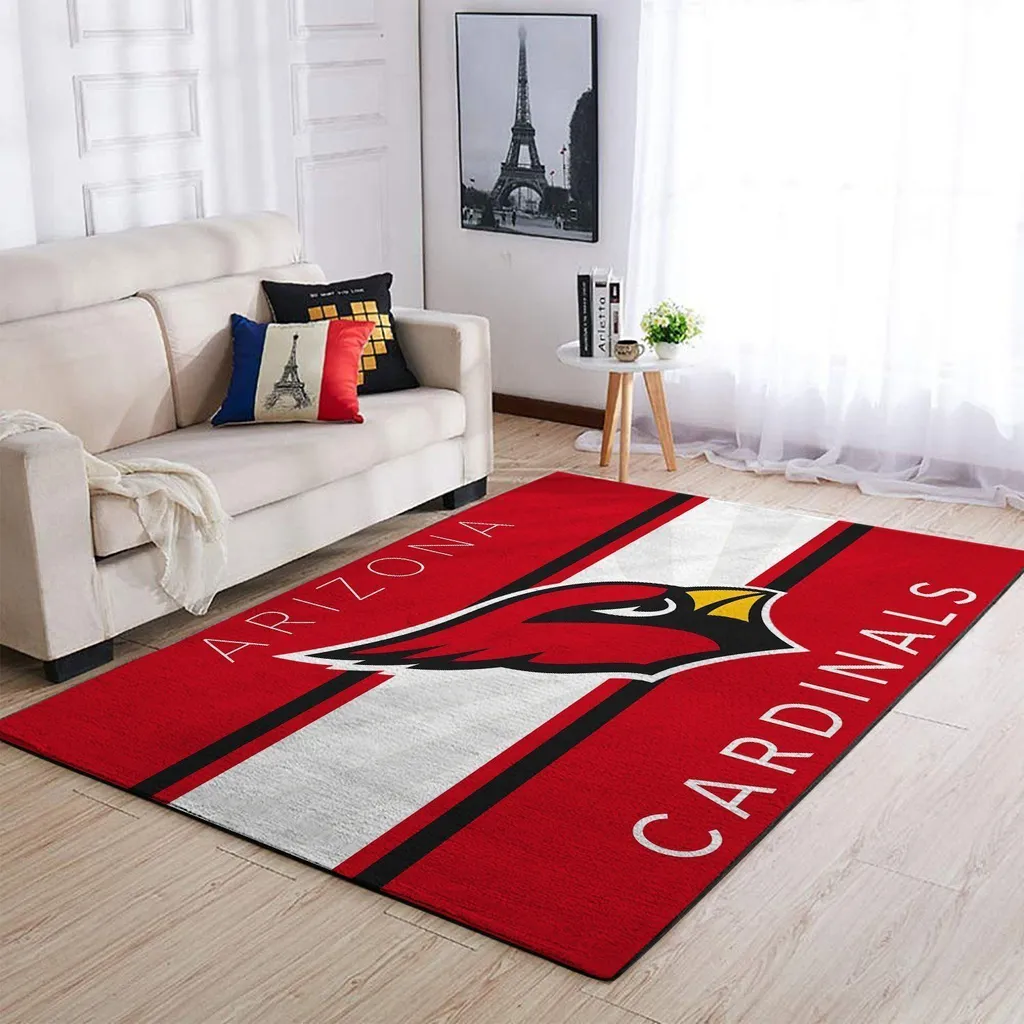 Arizona Cardinals Rug - for Living Room Decor Black and Red