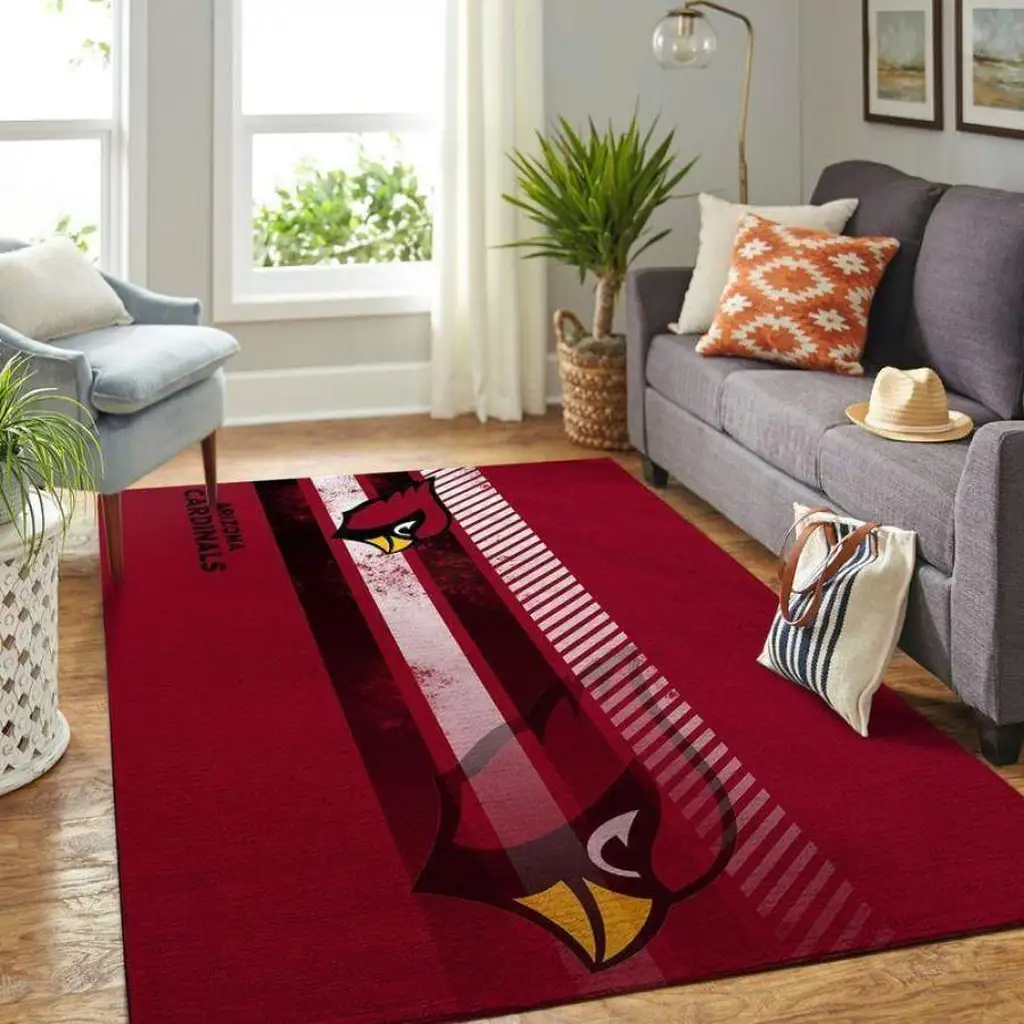 Arizona Cardinals Rug - for Living Room Football Decor Black and Red
