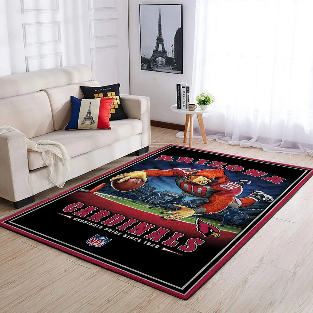 Arizona Cardinals Rug - NFL Team Logo Area for Fans Black and Red