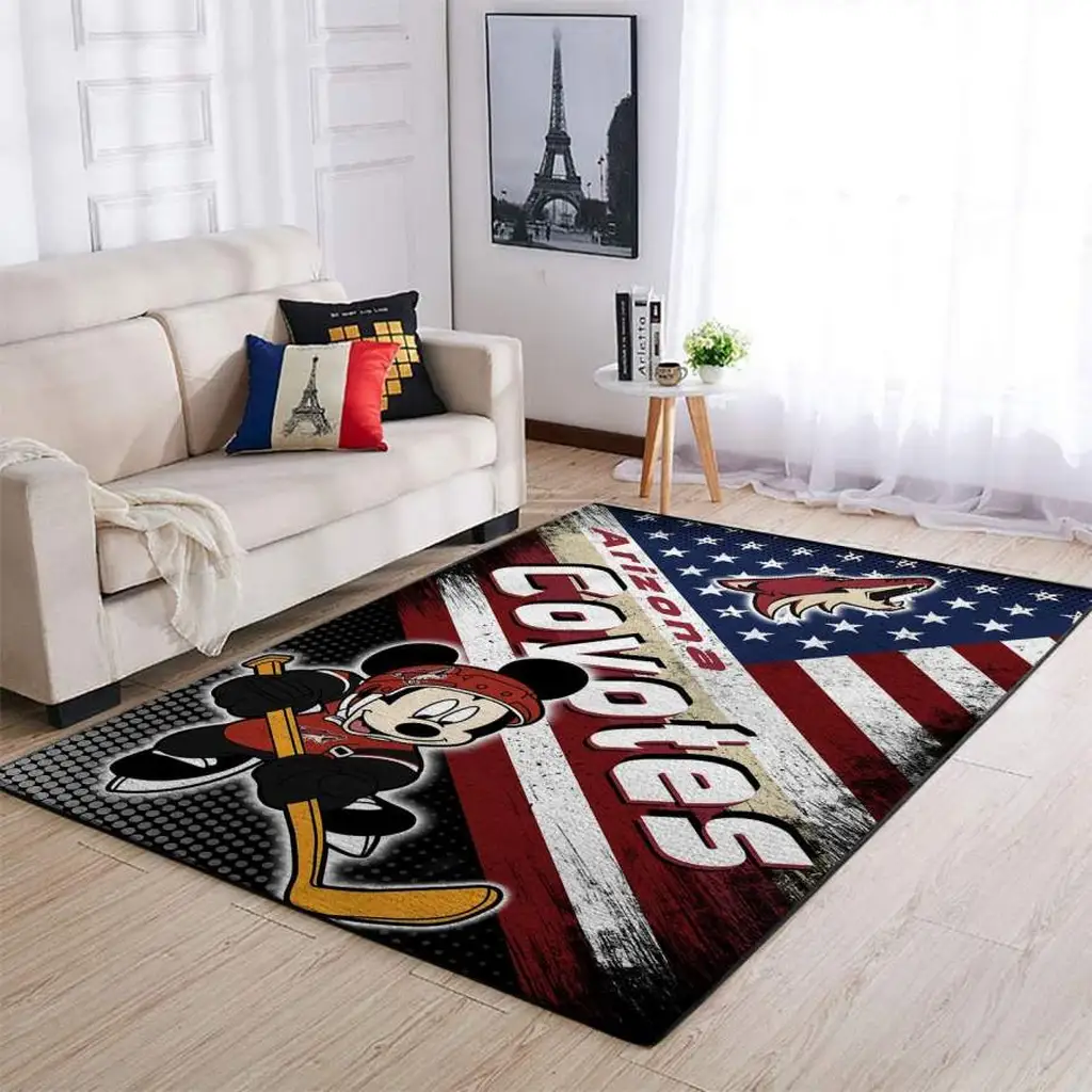 Arizona Coyotes Rug - Hockey Perfect for Living Room Decor Black and Red