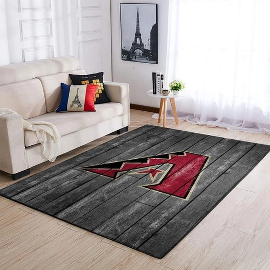 Arizona Diamondbacks Rug - Area for Living Room Decor Red and Gray