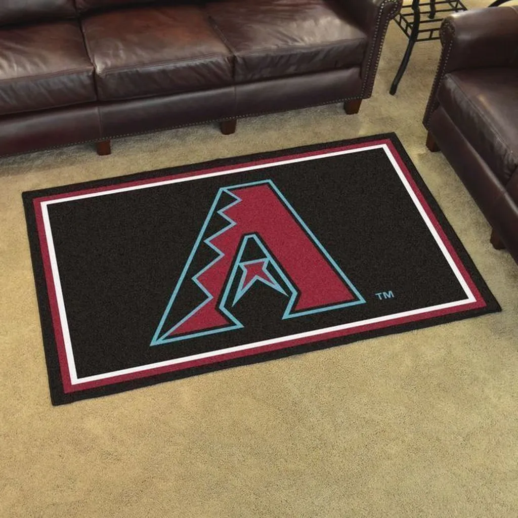 Arizona Diamondbacks Rug - for Living Room Decor Black and Red