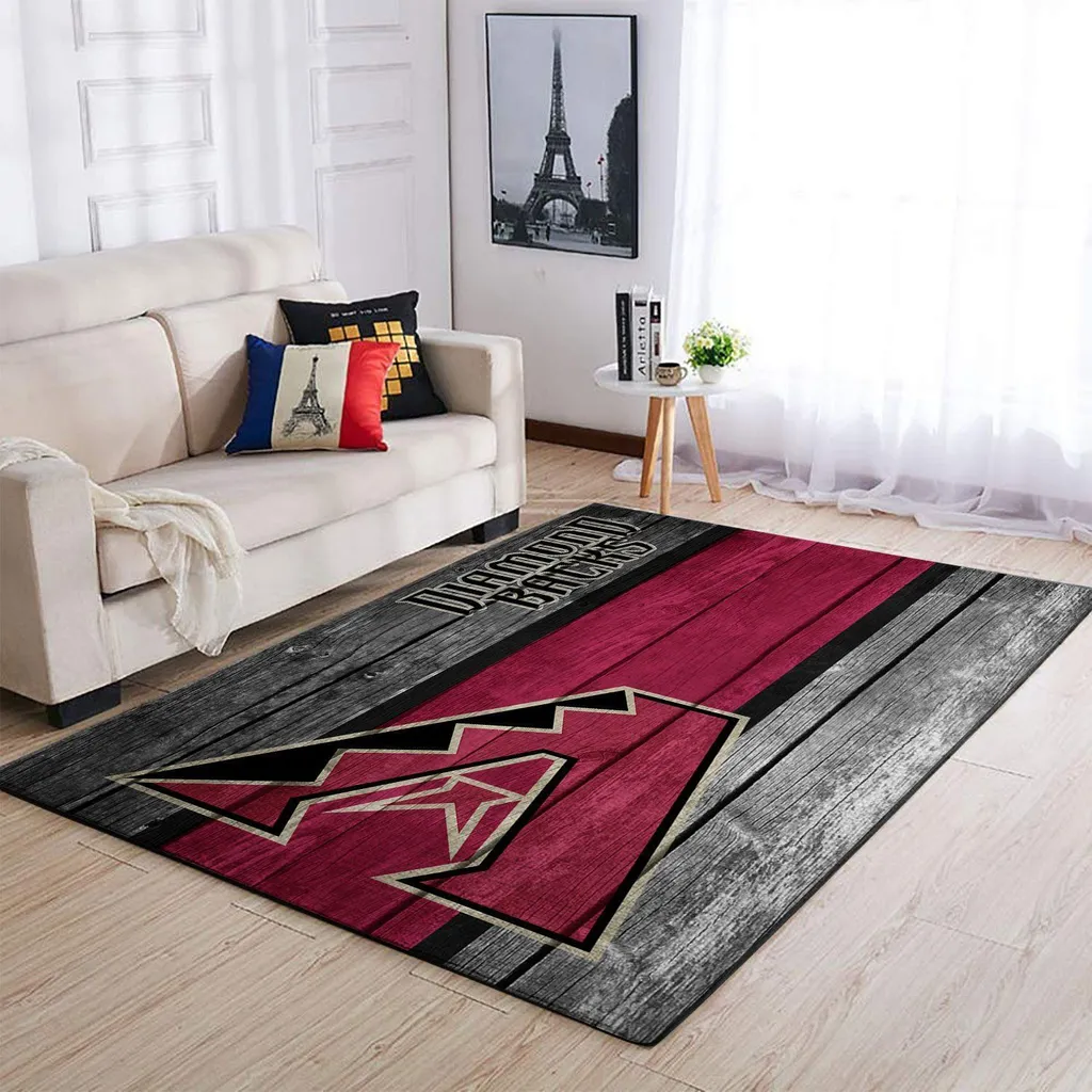 Arizona Diamondbacks Rug - Wood Plank Style Area Black and Red
