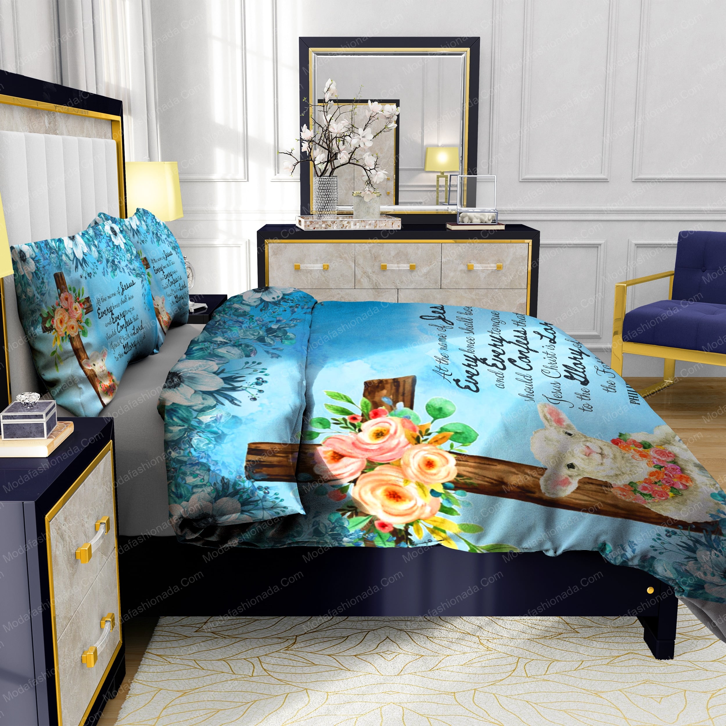 At The Name Of Jesus Every Knee Sholl Bow Bedding Sets