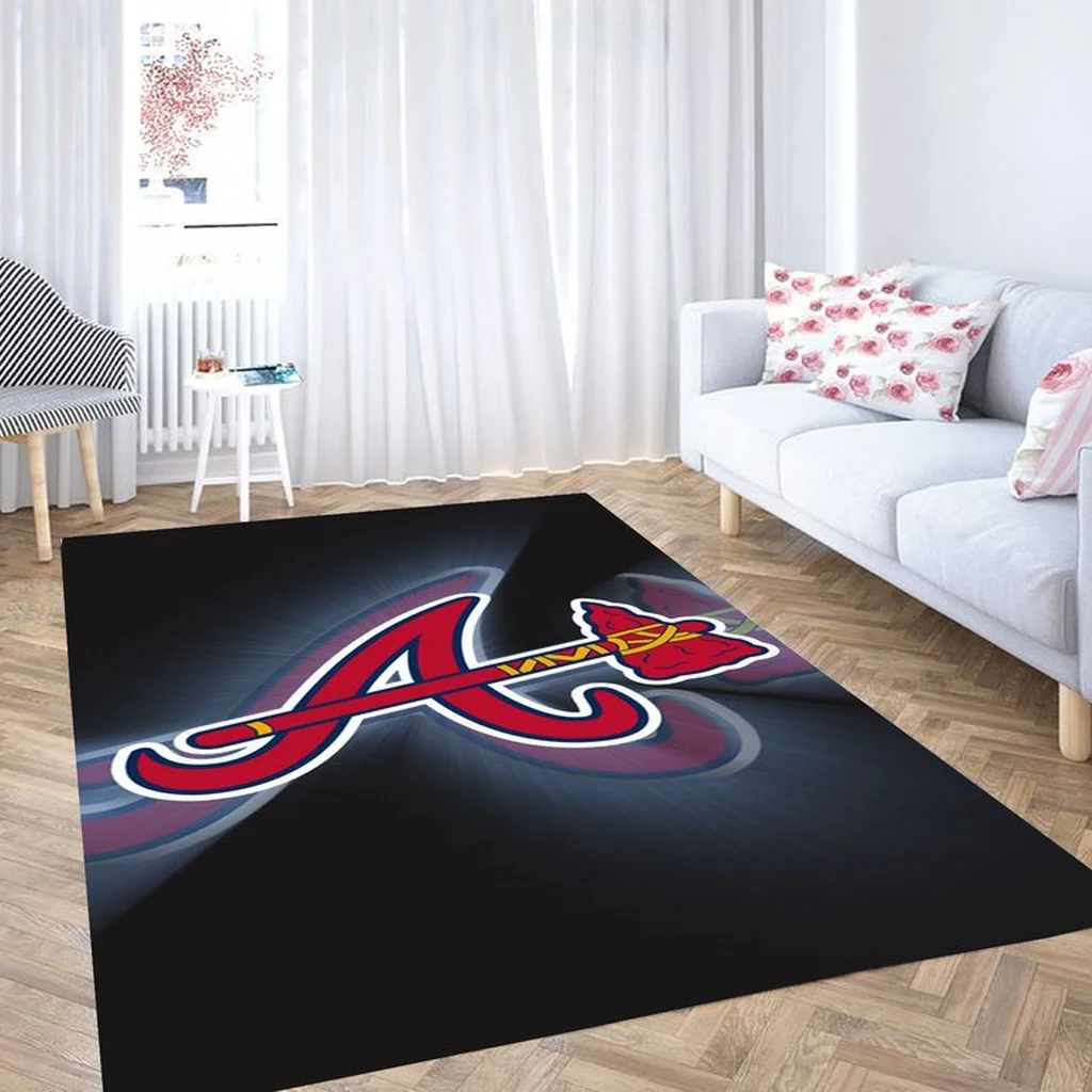 Atlanta Braves Rug - Perfect for Stylish Home Decor Black and Red