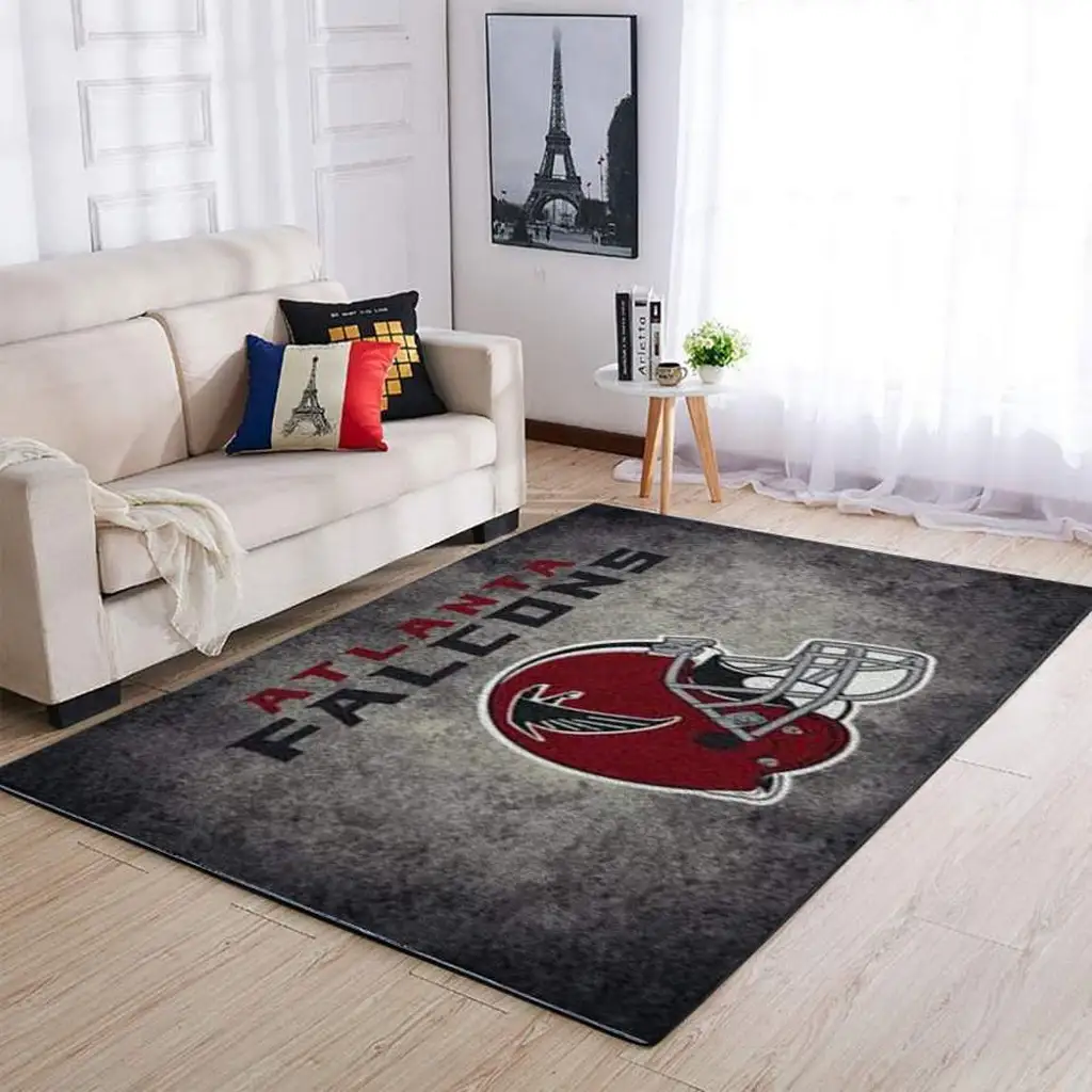 Atlanta Falcons Rug - Area for Living Room Decor Red and Gray