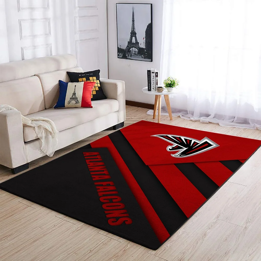 Atlanta Falcons Rug - Football Area for Fans Black and Red