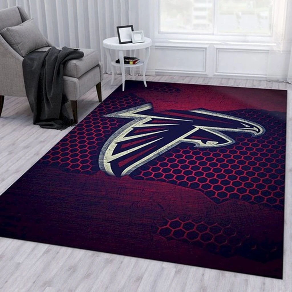 Atlanta Falcons Rug - for Living Room and Bedroom Decor Black and Red