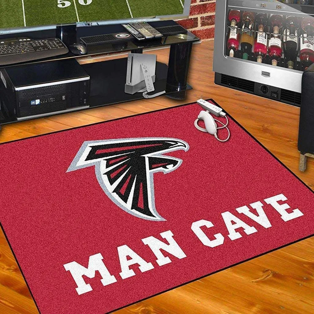 Atlanta Falcons Rug - Man Cave for Game Room Decor Black and Red