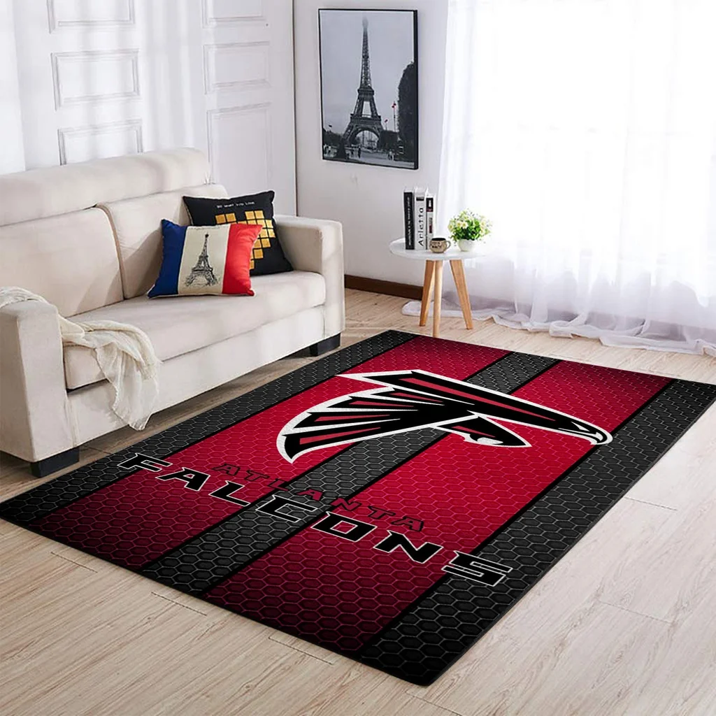 Atlanta Falcons Rug - Modern Sports Area for Living Room Black and Red