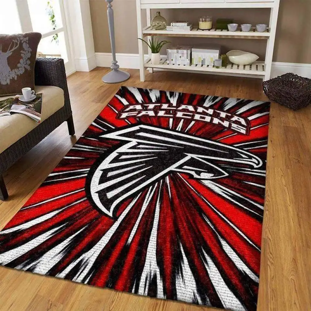 Atlanta Falcons Rug - Team Logo for Football Fans Black and Red