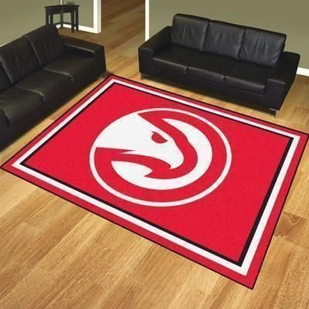 Atlanta Hawks Rug - Area for Living Room Bedroom Floor Mat Red and White
