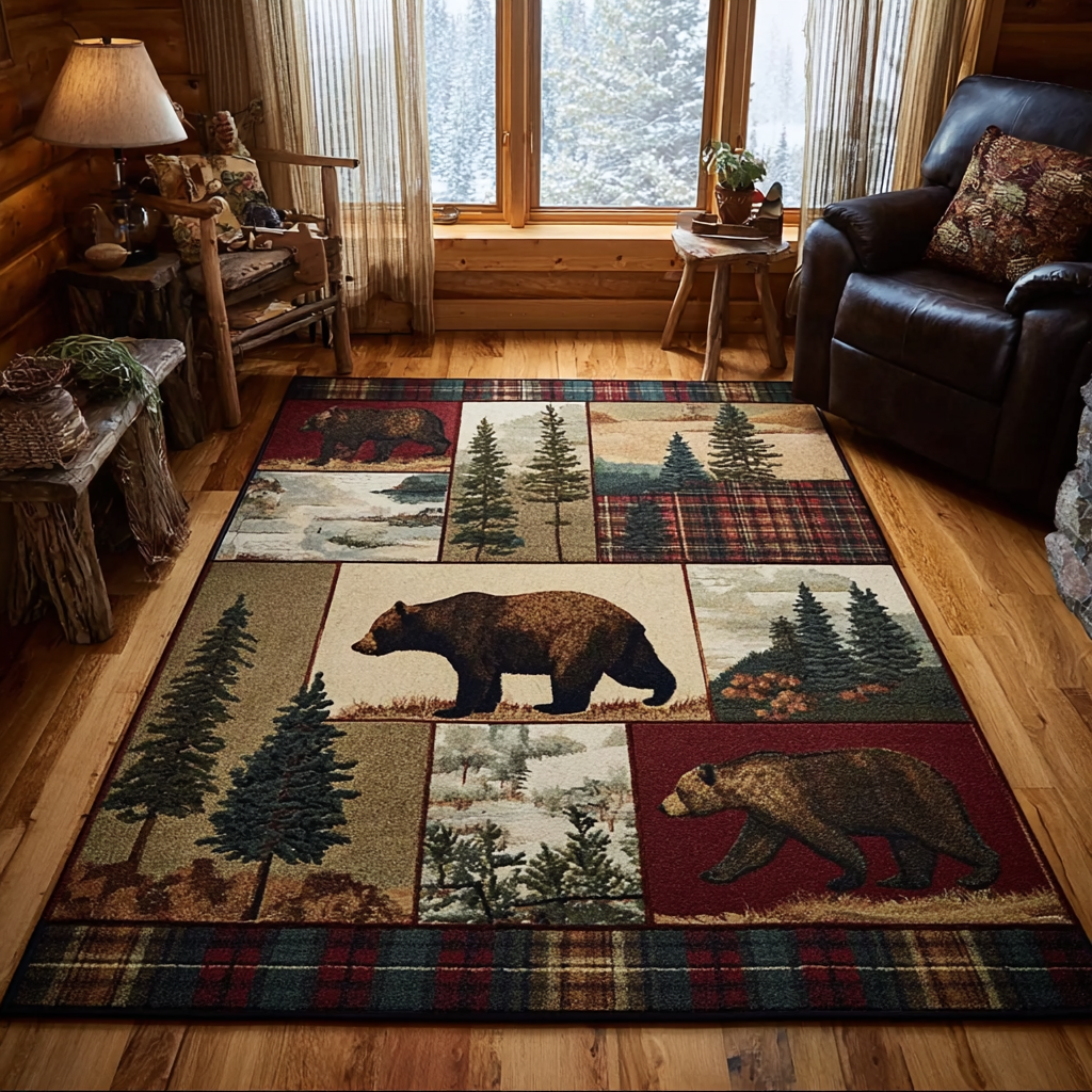 Autumn Woods Area Rug - Non-Slip Washable 3D Print Rug for Living Room & BedroomTVC2108359