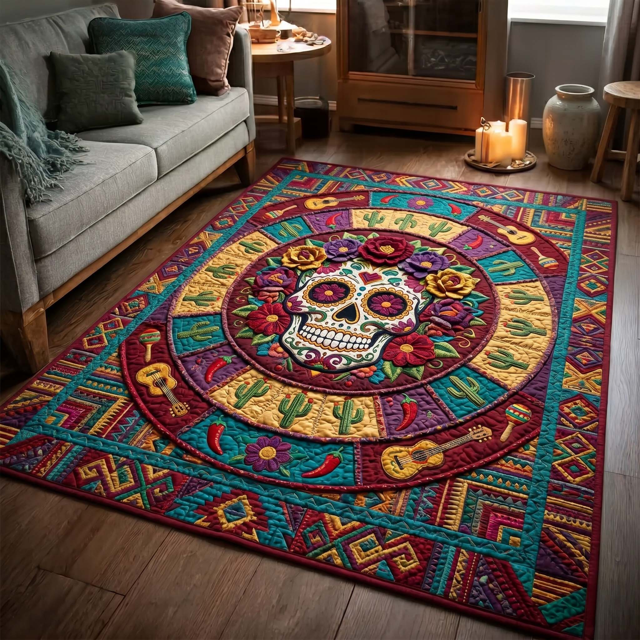 Aztec Fiesta Area Rug - Non-Slip Washable 3D Print Rug for Living Room & BedroomTVC2108430