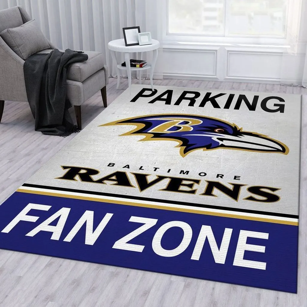 Baltimore Ravens Rug - Area for Dedicated Fans Blue and White