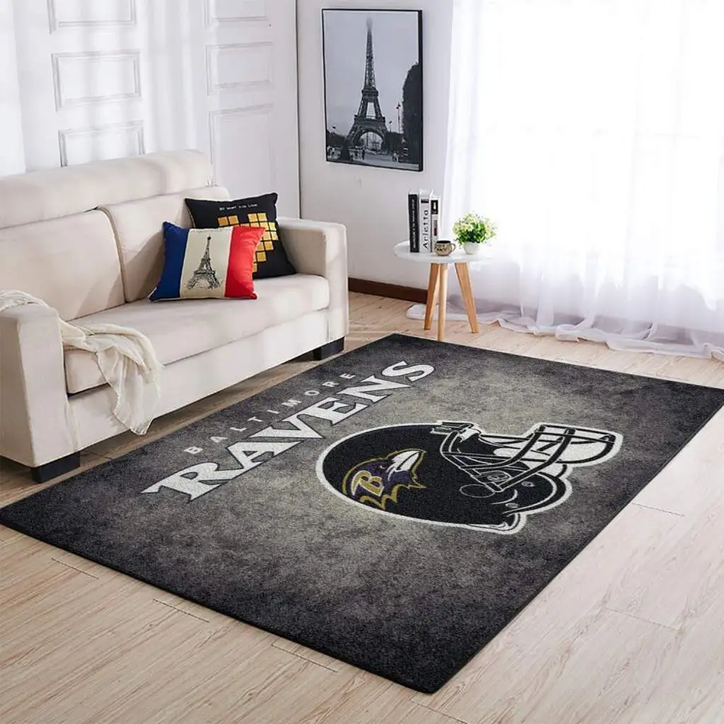 Baltimore Ravens Rug - Fan Area Perfect for Game Day Black and Gray