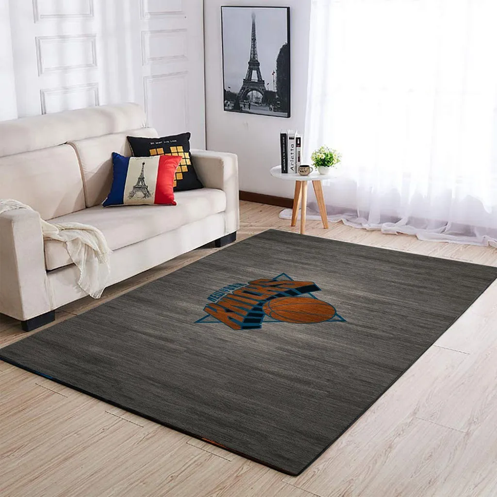 Basketball Area Rug Modern Design for Living Room Blue and Green