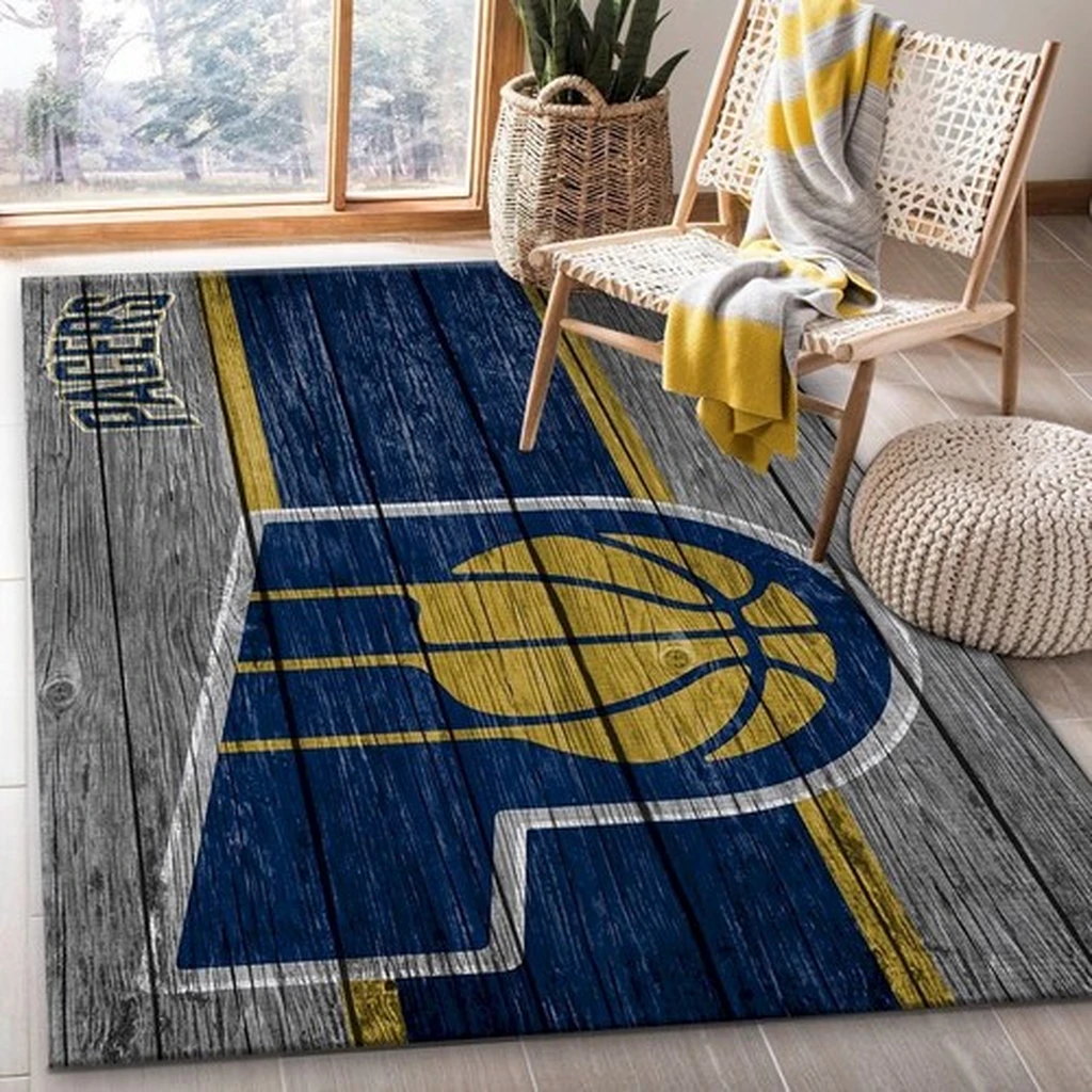 Basketball Hardwood Floor Style Modern Area Rug Black and Red