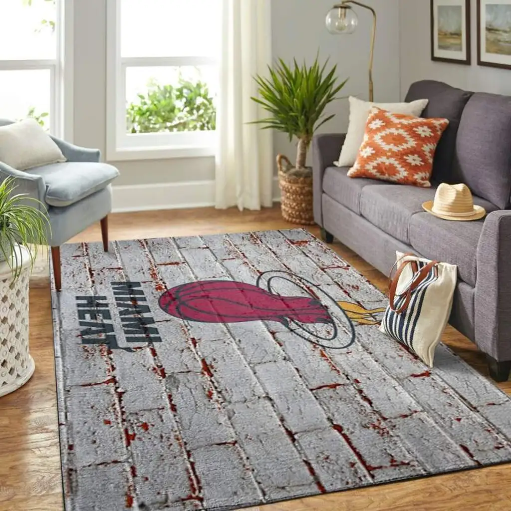 Basketball Rug Perfect for Living Room Sports Decor Red and Gray