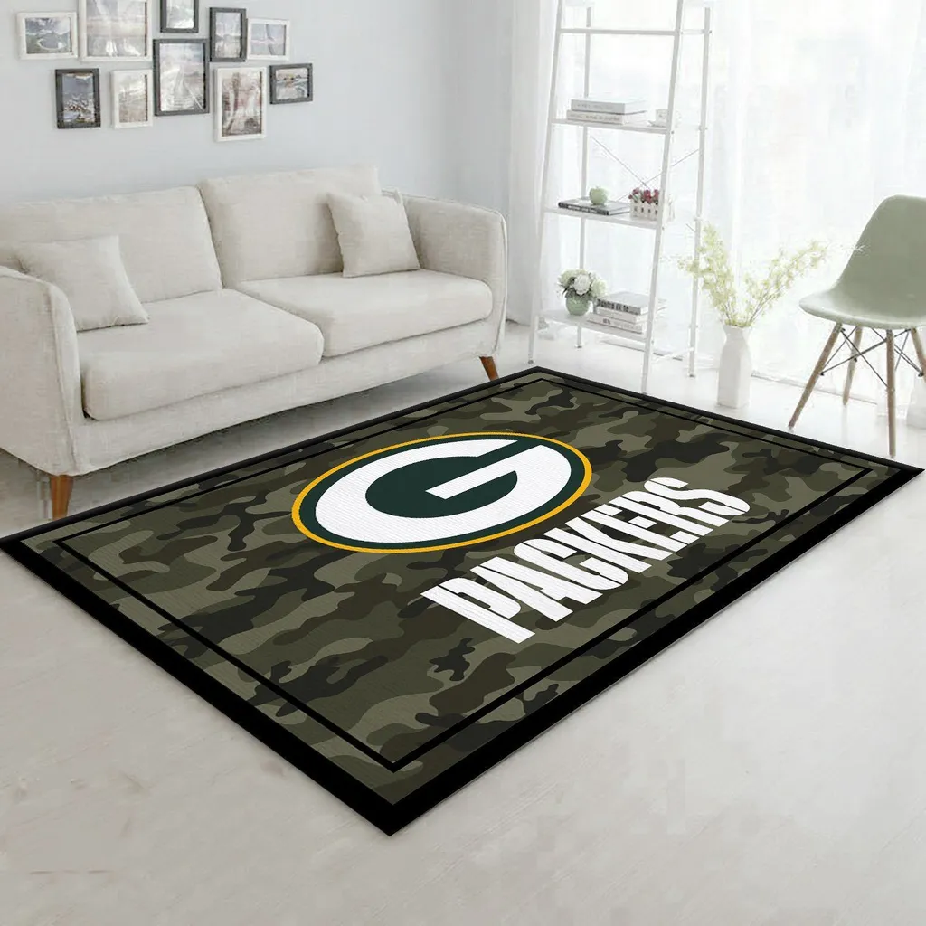 Bay Packers Rug - Camouflage Design Team Colors Black and Yellow