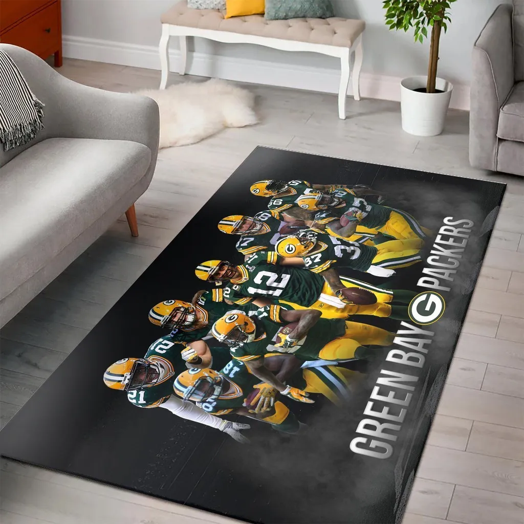 Bay Packers Rug - Sports Fan Colors Green and Yellow