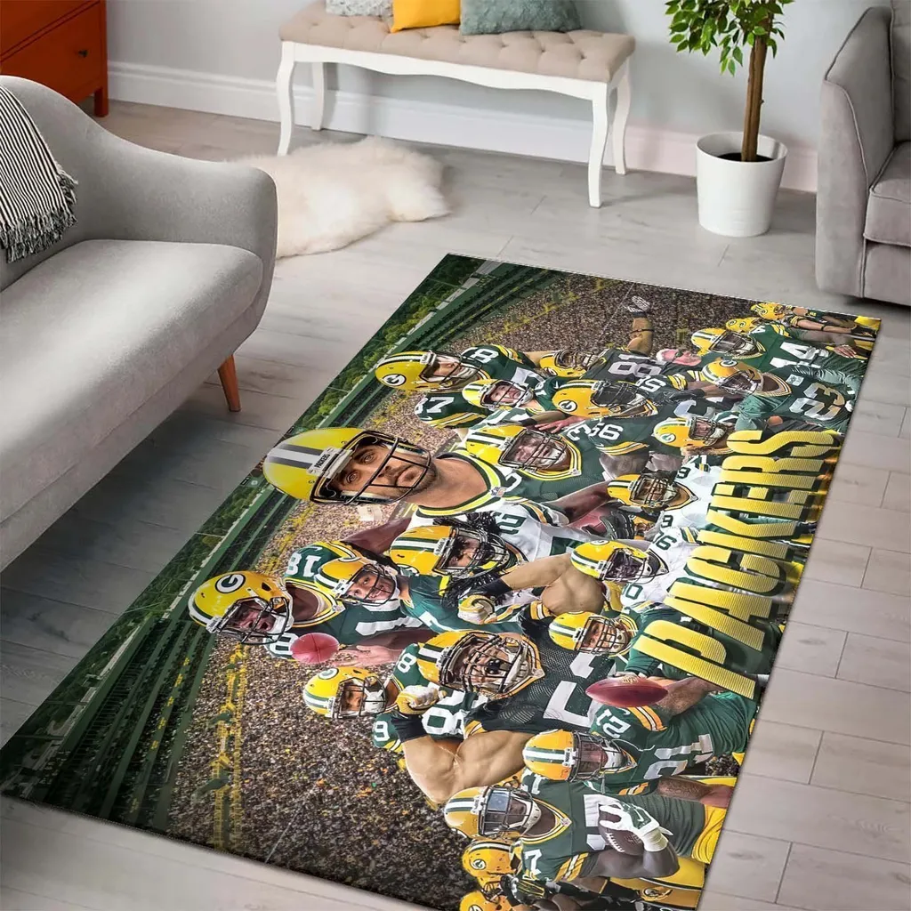 Bay Packers Rug - Team Logo for Fan Room Decor Black and Orange