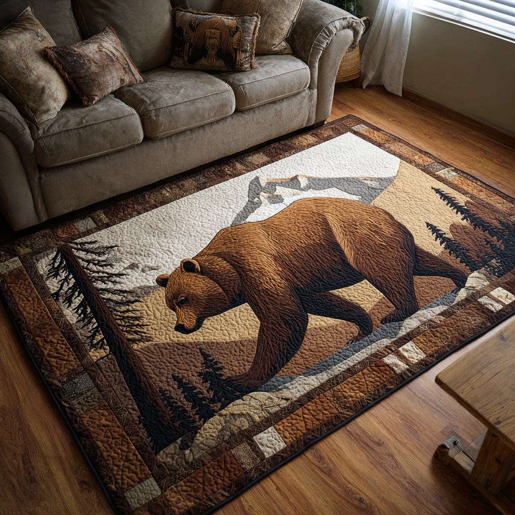 Bear Haven Area Rug - Non-Slip Washable 3D Print Rug for Living Room & BedroomTVC2108218