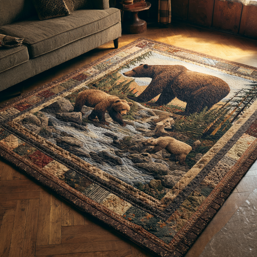 Bear Meadow Area Rug - Non-Slip Washable 3D Print Rug for Living Room & BedroomTVC2108356