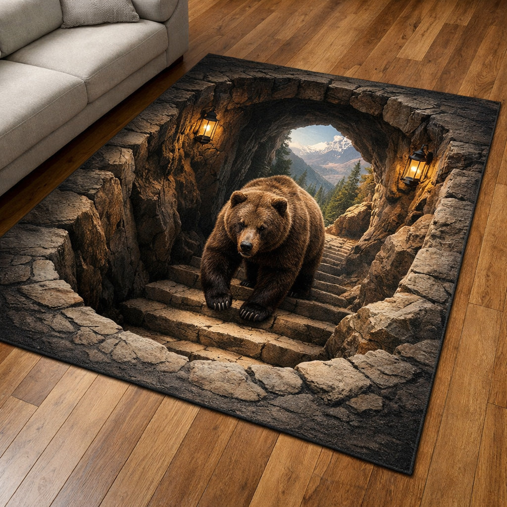 Bear Passage Area Rug - Non-Slip Washable 3D Print Rug for Living Room & BedroomTVC2108356