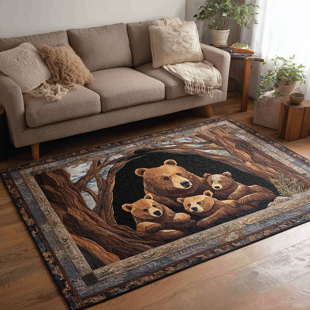 Bear Path Area Rug - Non-Slip Washable 3D Print Rug for Living Room & BedroomTVC2108356
