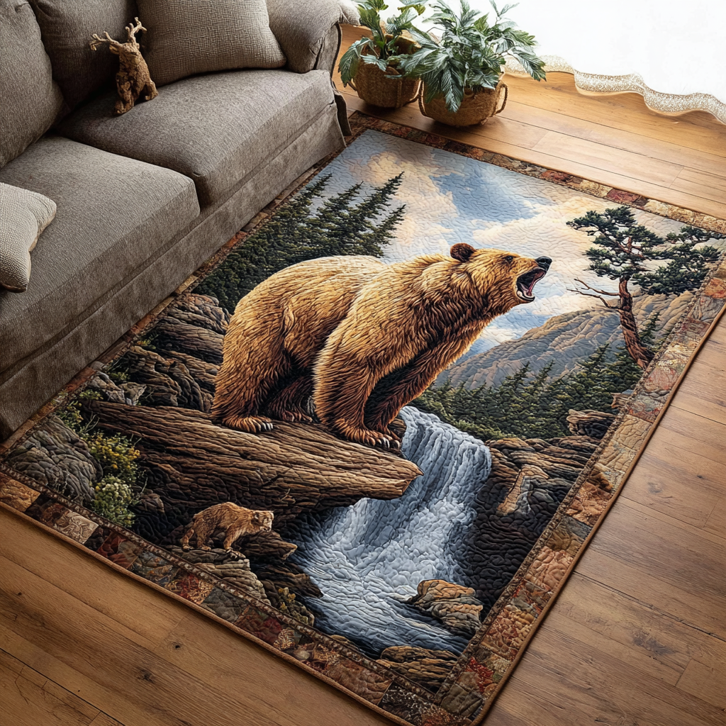 Bear Trail Area Rug - Non-Slip Washable 3D Print Rug for Living Room & BedroomTVC2108355