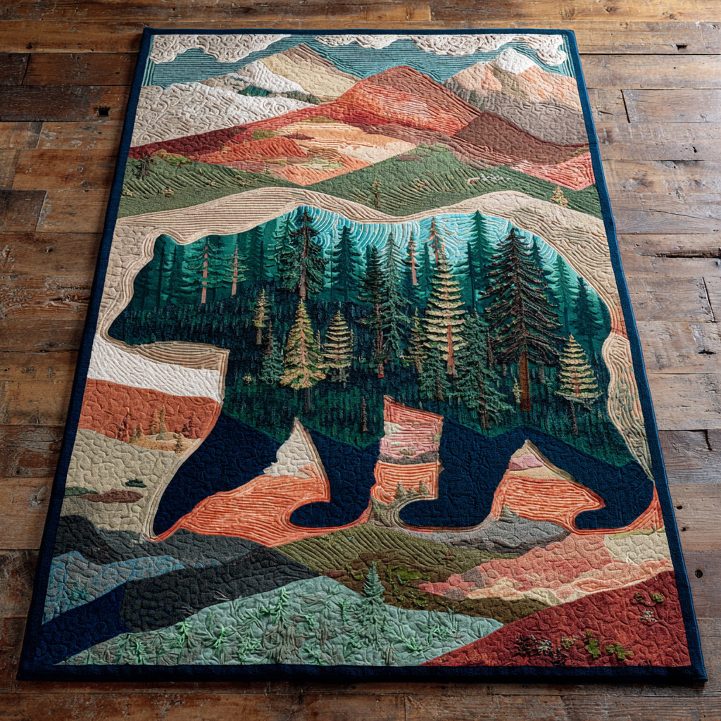 Bear Vista Trail Area Rug - Non-Slip Washable 3D Print Rug for Living Room & BedroomTVC2108355