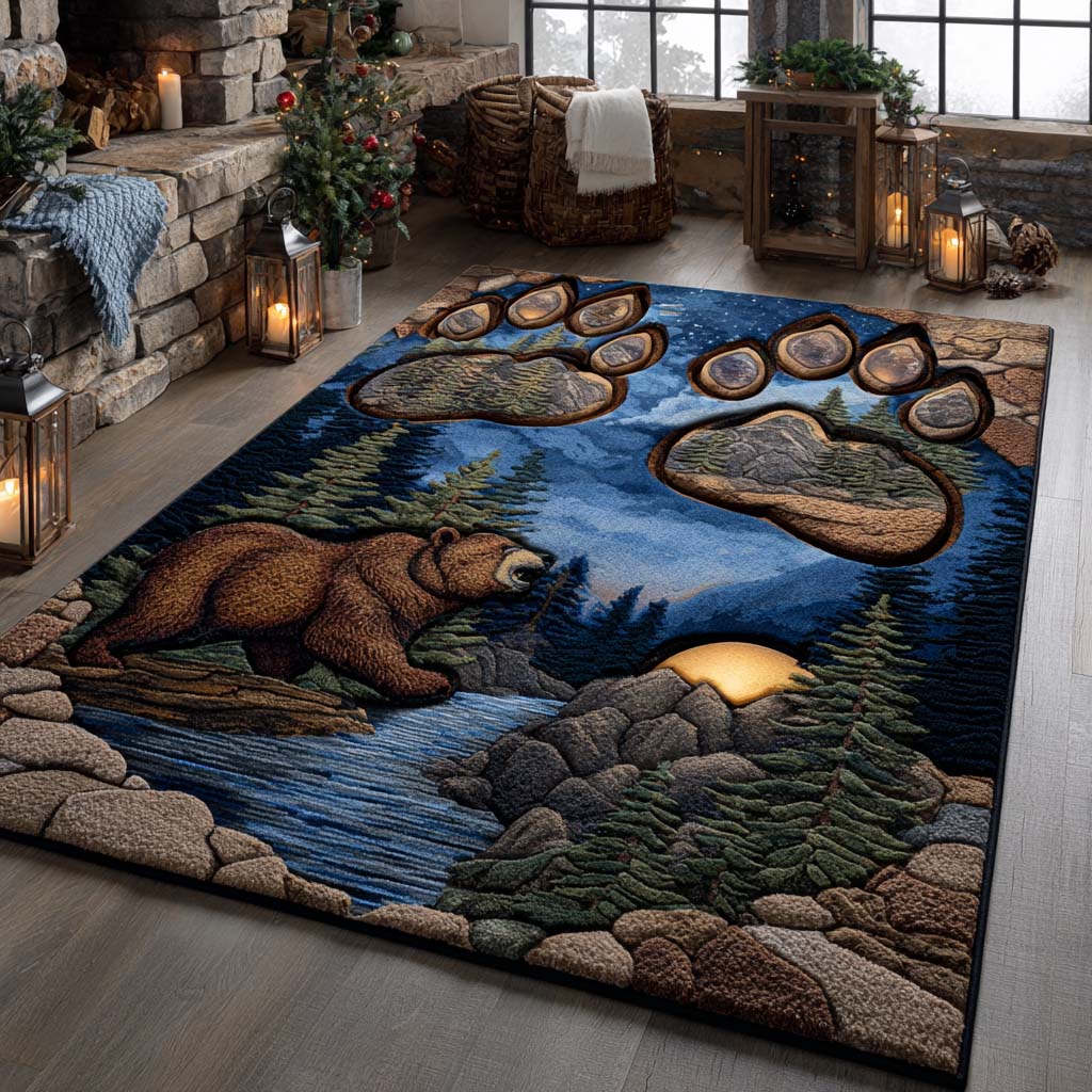 Bear Wild Area Rug - Non-Slip Washable 3D Print Rug for Living Room & BedroomTVC2108355