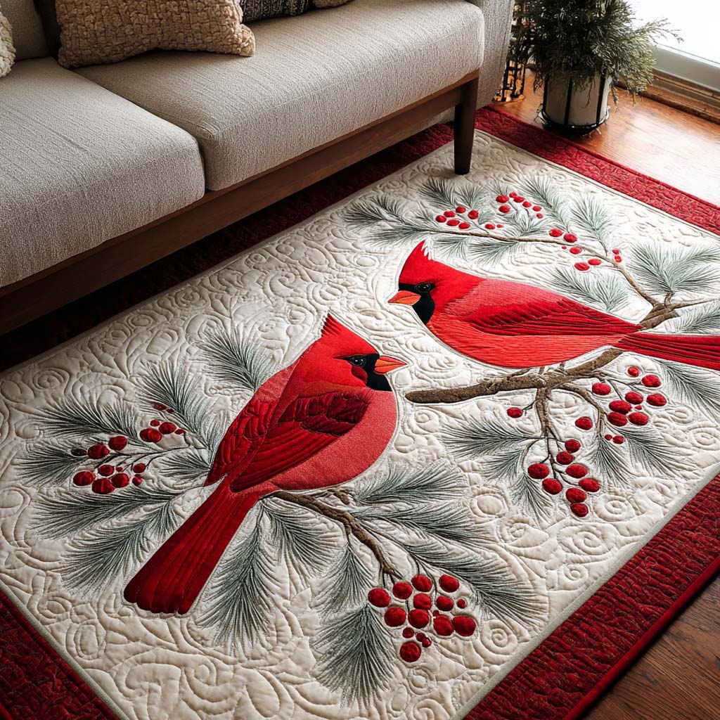 Berry Cardinal Area Rug - Non-Slip Washable 3D Print Rug for Living Room & BedroomTVC2108355