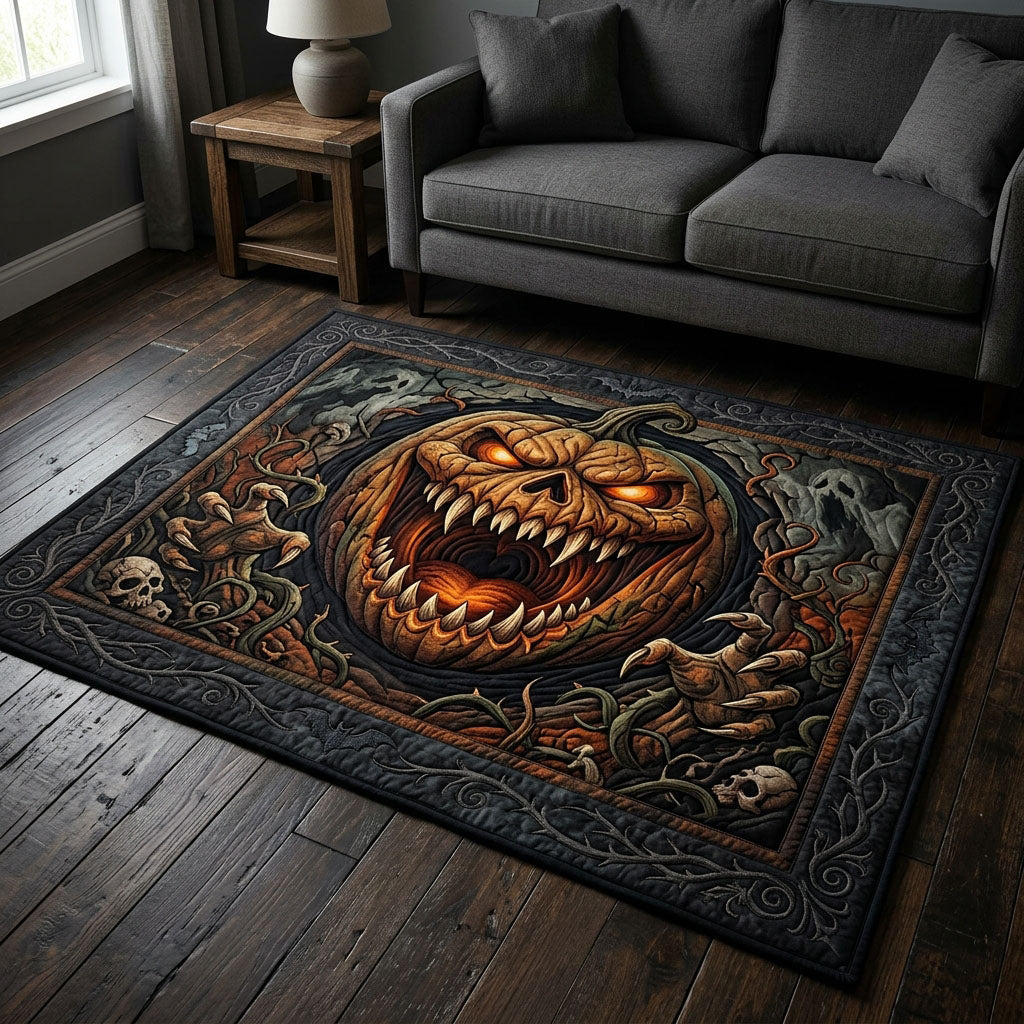 Big Mouth Pumpkin Halloween Area Rug - Non-Slip Washable 3D Print Rug for Living Room & BedroomTVC2108430