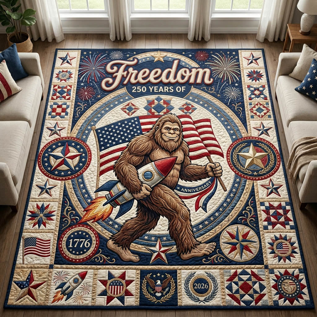 Bigfoot America Area Rug - Non-Slip Washable 3D Print Rug for Living Room & Bedroom (DesignTVC2108430