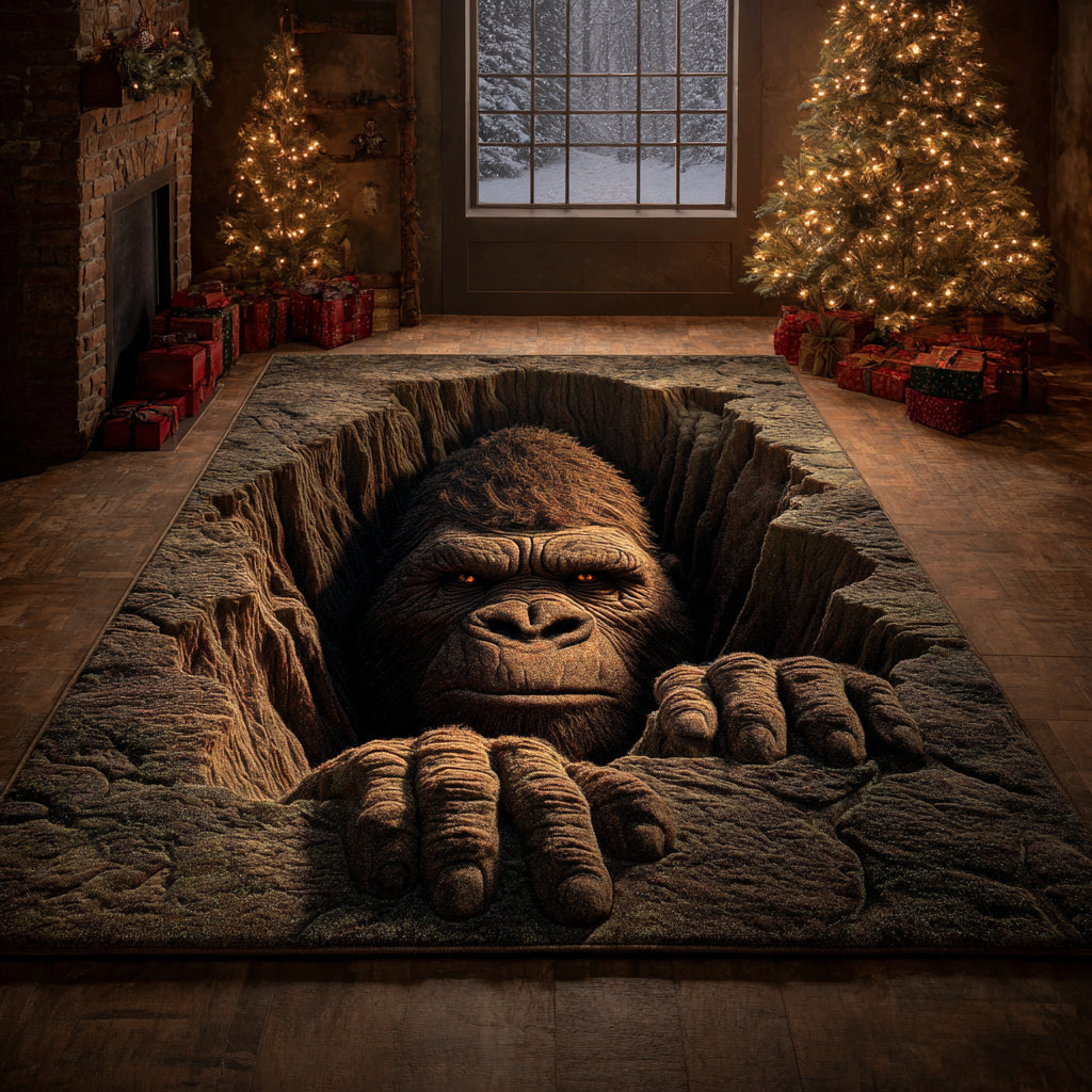 Bigfoot Cave Dweller Area Rug - Non-Slip Washable 3D Print Rug for Living Room & BedroomTVC2108355
