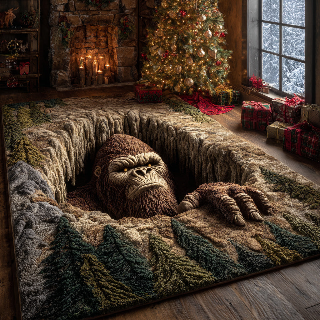 Bigfoot Jungle Guardian Area Rug - Non-Slip Washable 3D Print Rug for Living Room & BedroomTVC2108354
