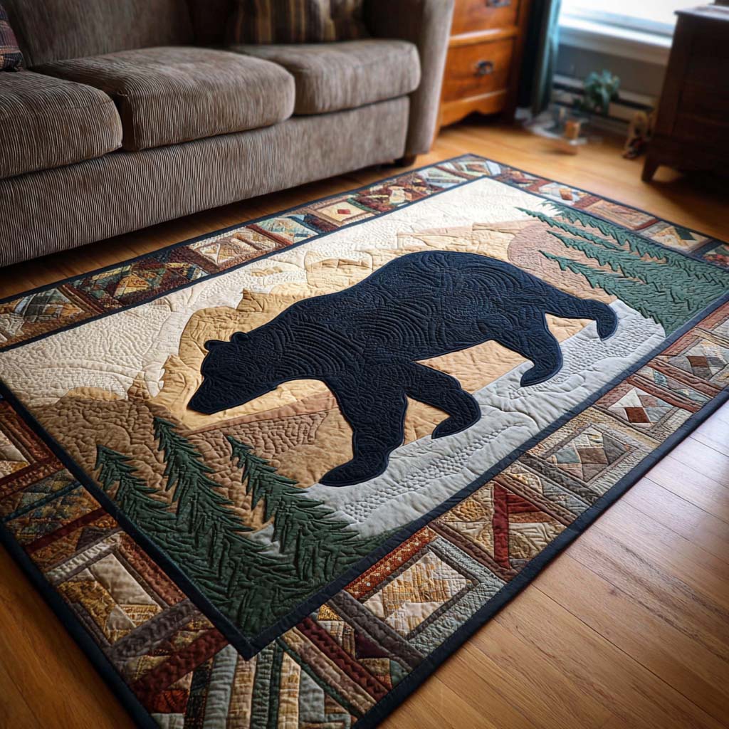 Black Bear Area Rug - Non-Slip Washable 3D Print Rug for Living Room & BedroomTVC2108217
